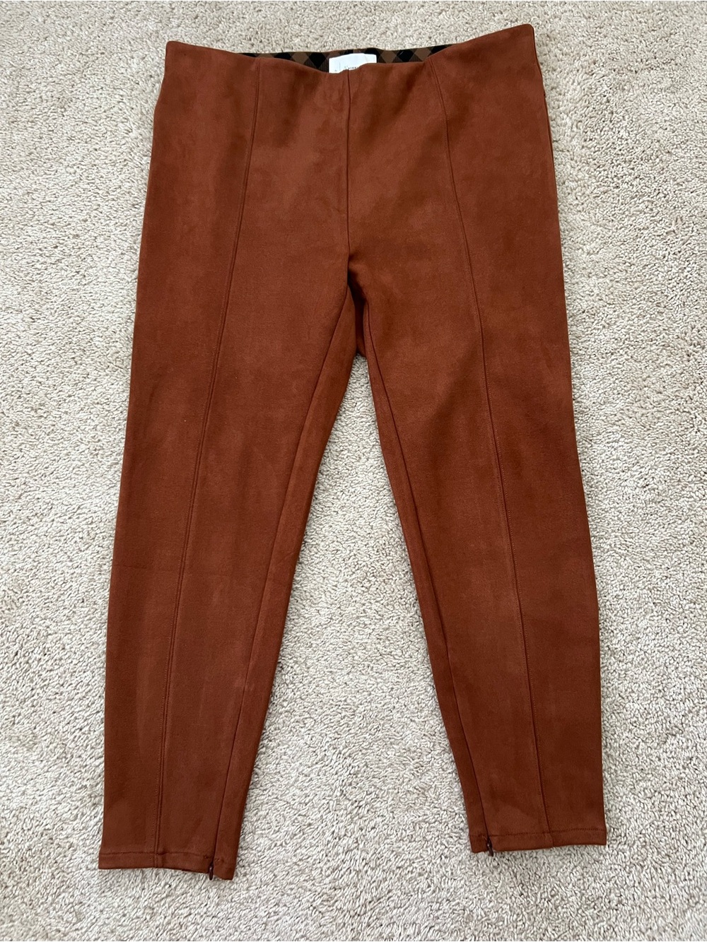 Anthropologie Women’s Size 16W Suede Leggings Pull On Brown Pants